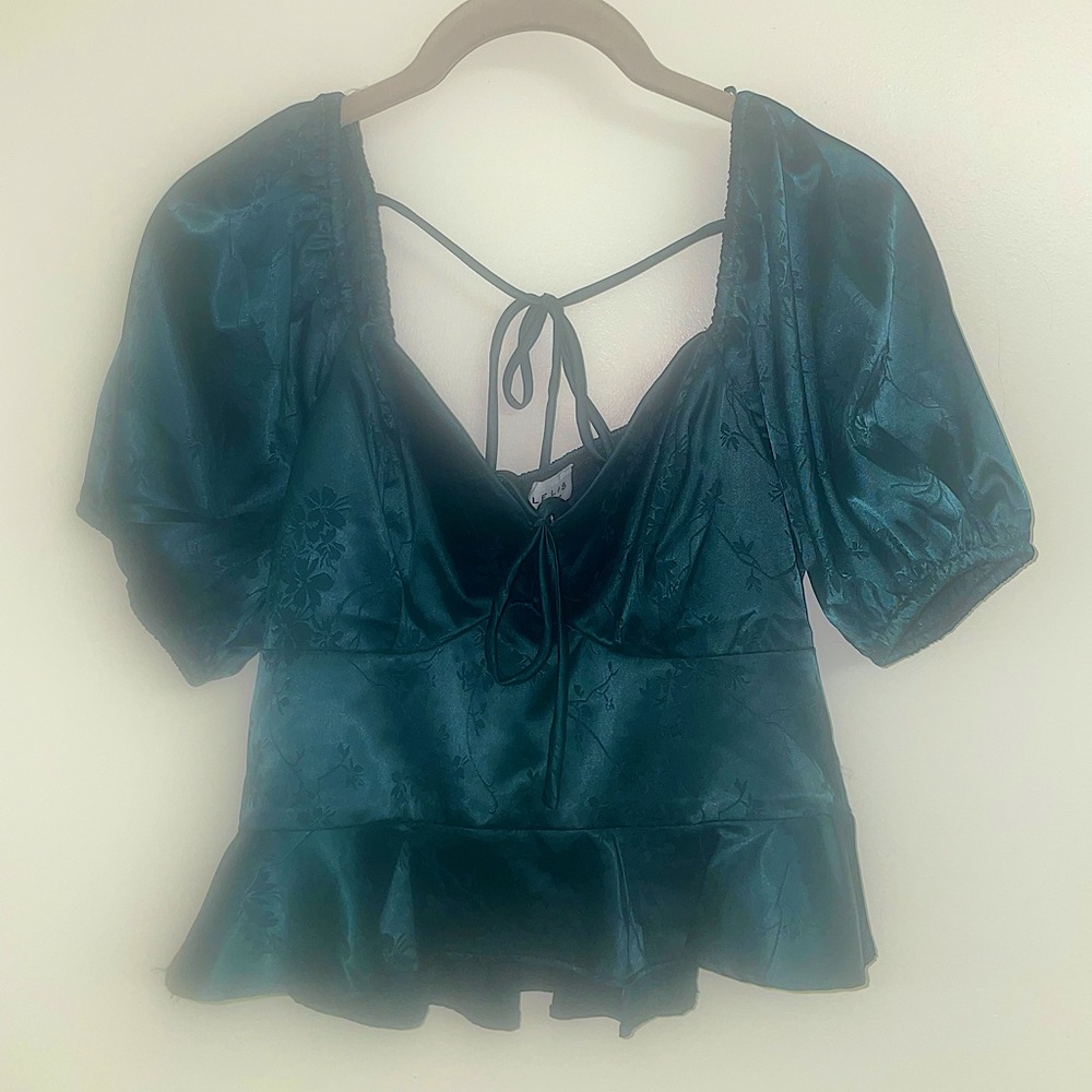 Silk emerald top